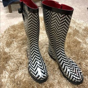 Capelli New York Black Polka Dot Rain Boots